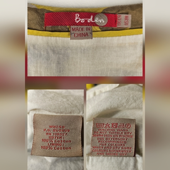 Boden Floral Sheath Mini Dress US 6 Cotton Lined Pockets Blue Yellow - Picture 7 of 10